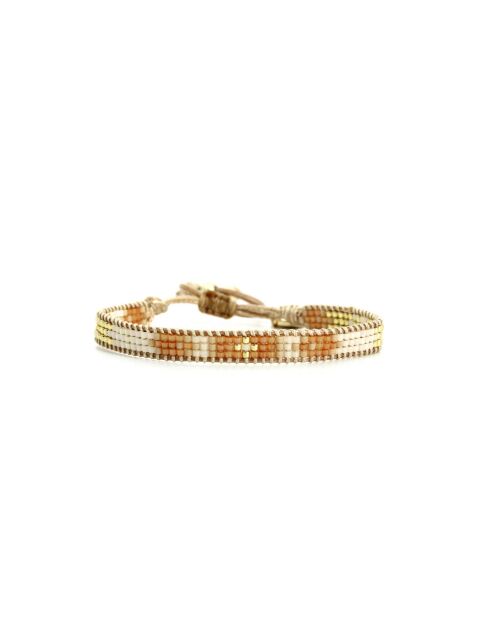 Bracelet White Coconut Lina caramel, vanille, nacre, doré