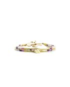 Bracelet Pretty Woman Emy mauve, violet orchidée, vert d'eau, doré