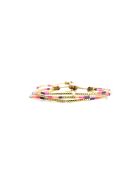 Bracelet Spaggia Rosa Agathe mauve, rose fluo, saumon fluo, nacre, doré