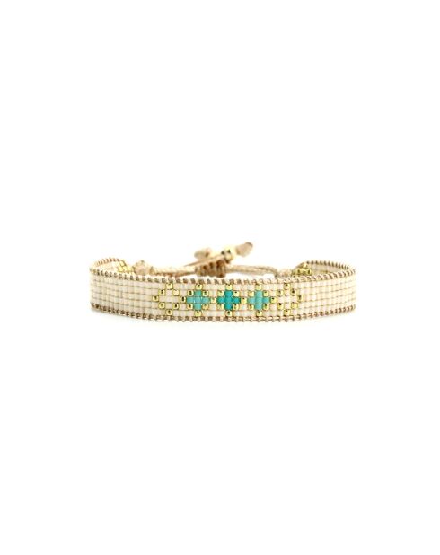 Bracelet Bora Bora Alba Turquoise, blanc, doré