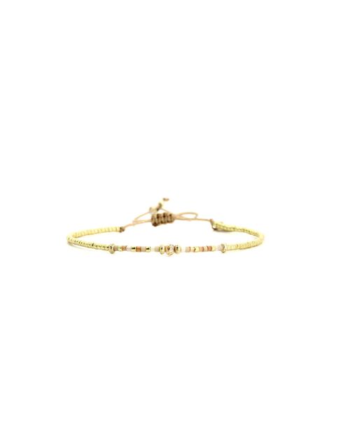 Bracelet White Coconut Julia caramel, vanille, nacre, doré