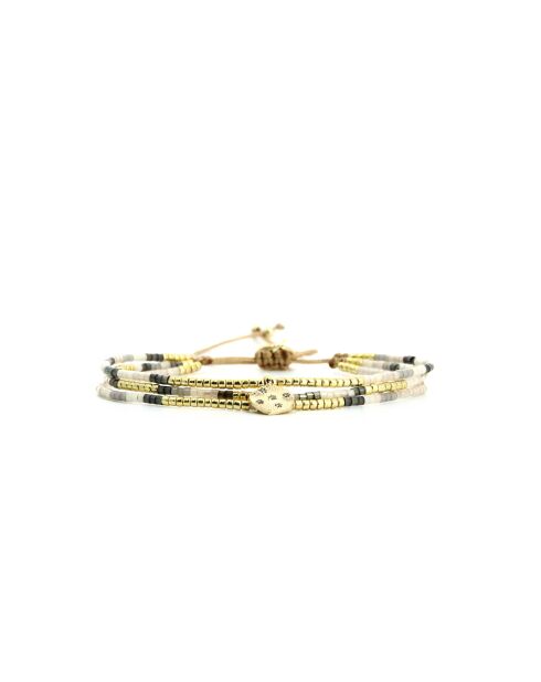 Bracelet Grey Sand Emy Camaïeu de gris, blanc, doré