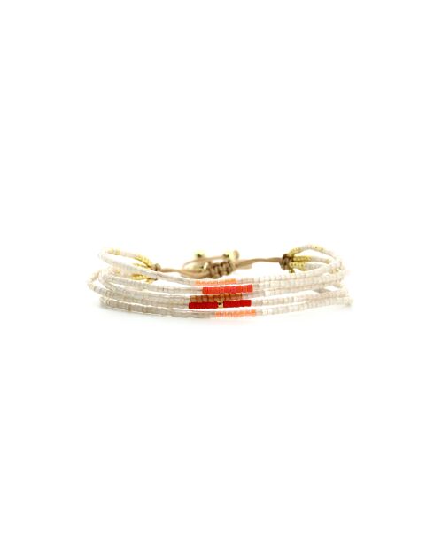 Bracelet Corail Mango Victoire rouge corail, saumon rosé, blanc, doré