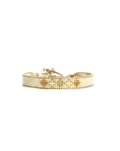Bracelet White Coconut Alba caramel, vanille, nacre, doré