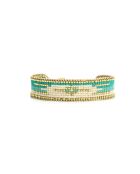 Bracelet Bora Bora Charly Turquoise, blanc, doré