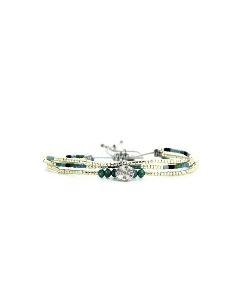 Bracelet Calanque d'En Vau Swen Vert turquoise, noir, argent