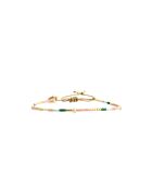Bracelet Sweet Cactus Emma vert émeraude, rose pastel, vert d'eau, nacre, doré