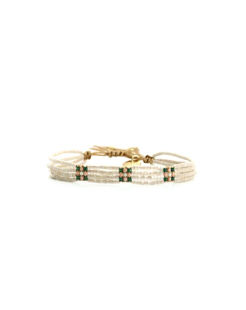 Bracelet Sweet cactus Rose vert émeraude, rose pastel, vert d'eau, nacre, doré