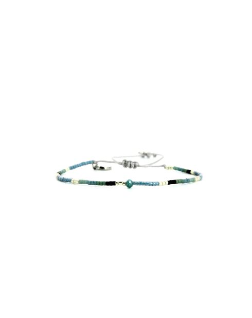 Bracelet Calanque d'En Vau Emma Vert turquoise, noir, argent