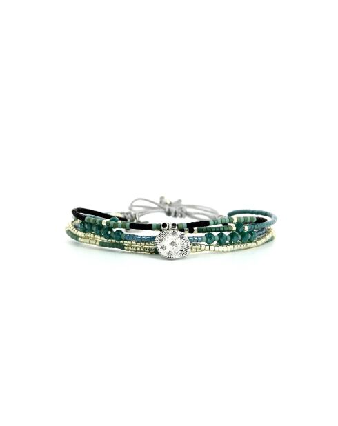Bracelet Calanque d'En Vau Fanny Vert turquoise, noir, argent