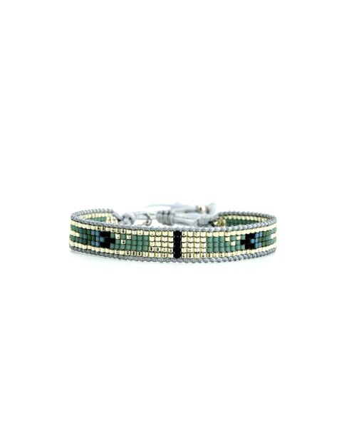 Bracelet Calanque d'En Vau Ines Vert turquoise, noir, argent