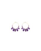 Paires de boucles Louise  violet, doré
