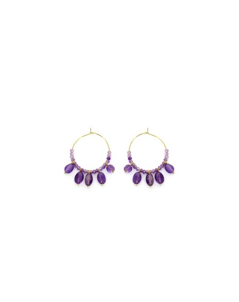 Paires de boucles Louise  violet, doré