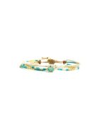 Bracelet Bora Bora Alma Turquoise, blanc, doré
