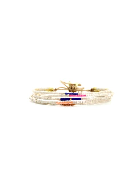Bracelet Bonifacio Sunset Victoire bleu royal, rose fluo, saumon, caramel, doré
