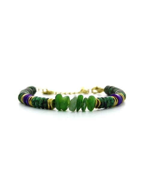 Bracelet Alison  vert, violet, doré