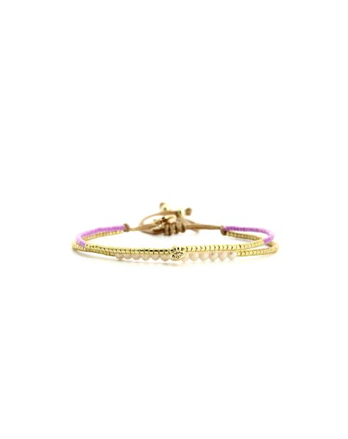 Bracelet Pretty Woman Ella mauve, violet orchidée, vert d'eau, doré