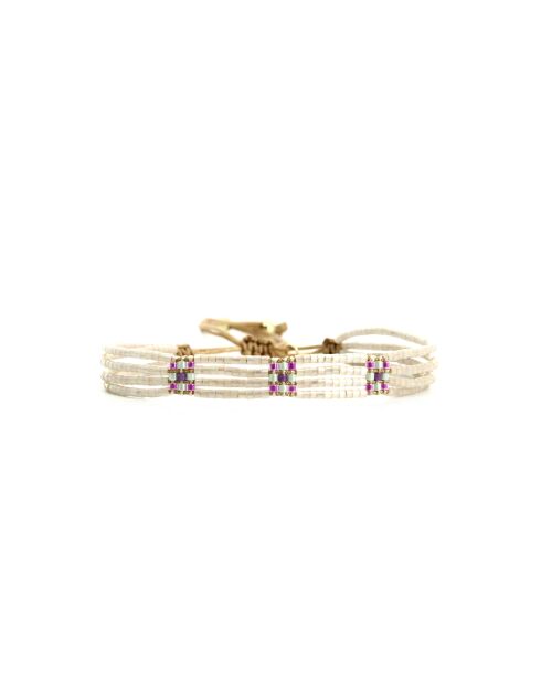 Bracelet Pretty Woman Rose mauve, violet orchidée, vert d'eau, doré