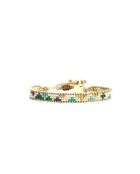 Bracelet Turquoise Paradise Célia turquoise, vert émeraude, mauve, nacre, doré