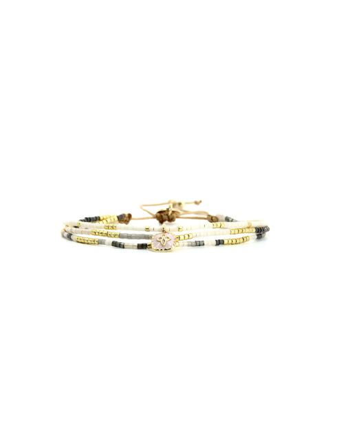 Bracelet Grey Sand Alma Camaïeu de gris, blanc, doré