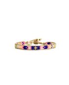 Bracelet Bonifacio Sunset Lina bleu royal, rose fluo, saumon, caramel, doré