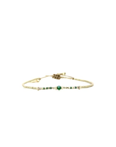 Bracelet Vert de Jade Julia camaïeu de vert, champagne, doré