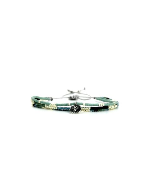 Bracelet Calanque d'En Vau Alma Vert turquoise, noir, argent