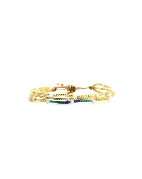 Bracelet Blue Curaçao Léonie bleu, turquoise, doré
