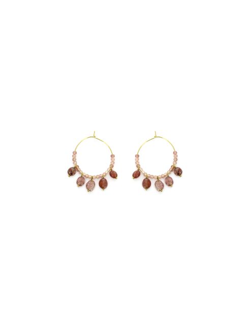 Paires de boucles Louise  rose, doré