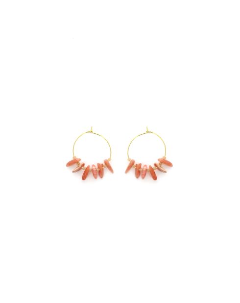 Paires de boucles NAOMIE  rose, doré