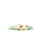 Bracelet Bora Bora Emy Turquoise, blanc, doré