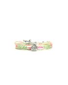 Bracelet Rainbow Kiss Fanny rose fluo, corail rosé fluo, vert fluo, argent