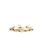Bracelet Plum Bubble Emy prune, rose poudré, nacre, doré