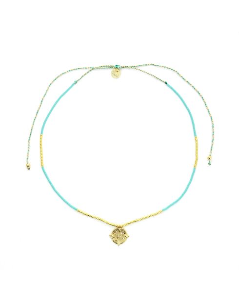Sautoir Sunny  turquoise, doré