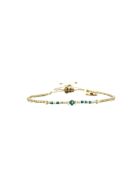 Bracelet Émeraude Paradise Julia vert émeraude, bleu, champagne, doré