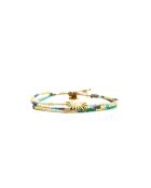 Bracelet Turquoise Paradise Saly turquoise, vert émeraude, mauve, nacre, doré