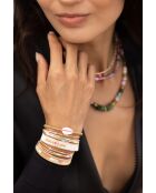 Bracelet Salvador De Bahia Emma rose fluo, corail rosé fluo, vert fluo, doré