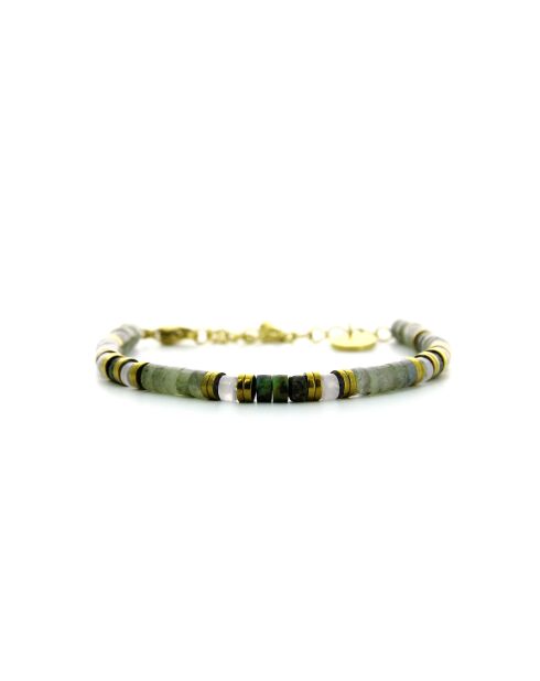 Bracelet Mila  turquoise, gris, doré