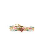 Bracelet Salvador De Bahia Joy rose fluo, corail rosé fluo, vert fluo, doré
