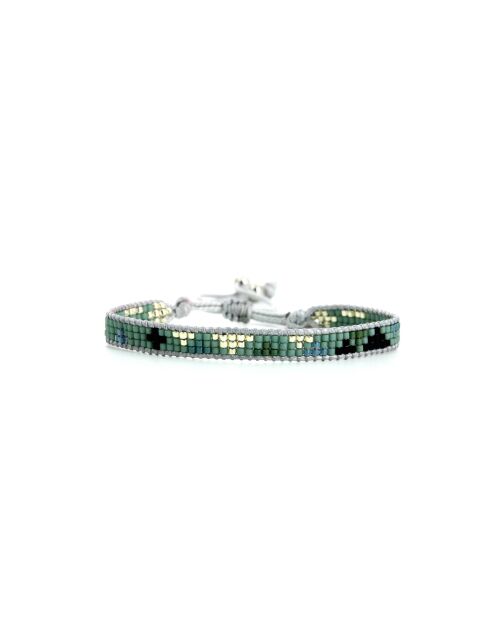Bracelet Calanque d'En Vau Célia Vert turquoise, noir, argent