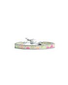 Bracelet Rainbow Kiss Célia rose fluo, corail rosé fluo, vert fluo, argent