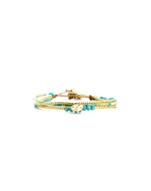 Bracelet Bora Bora Swen Turquoise, blanc, doré