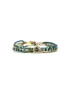 Bracelet Émeraude Paradise Fanny vert émeraude, bleu, champagne, doré