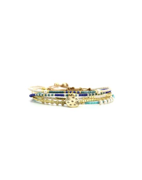 Bracelet Blue Curaçao Fanny bleu, turquoise, doré