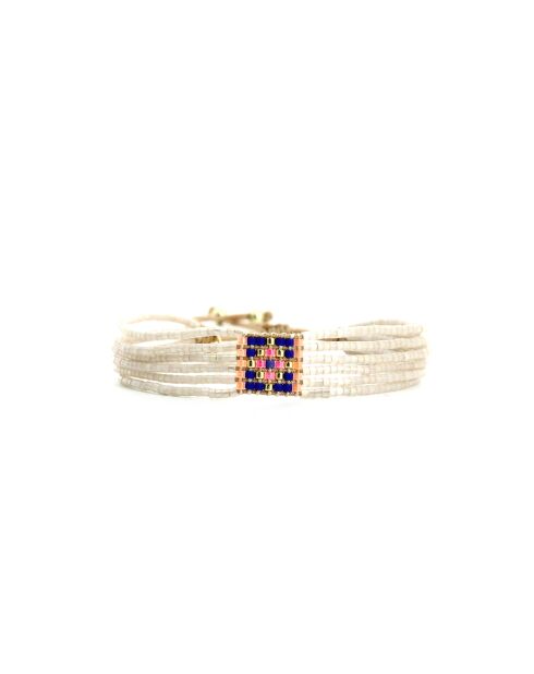 Bracelet Bonifacio Sunset Keira bleu royal, rose fluo, saumon, caramel, doré