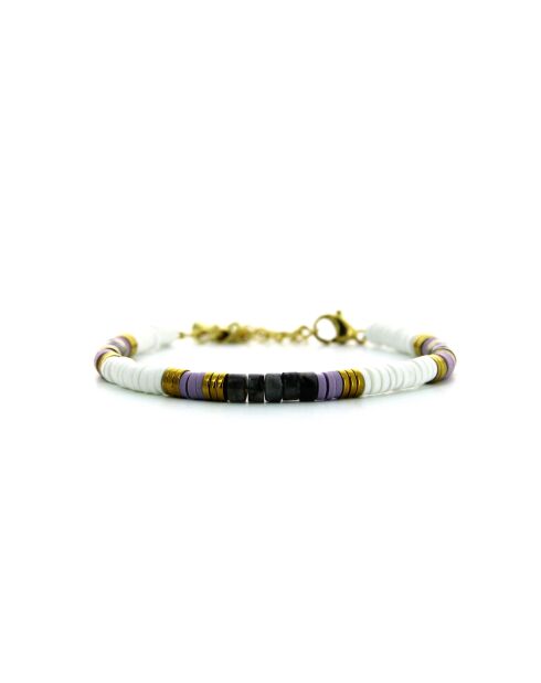 Bracelet Ibiza Beach  blanc, mauve