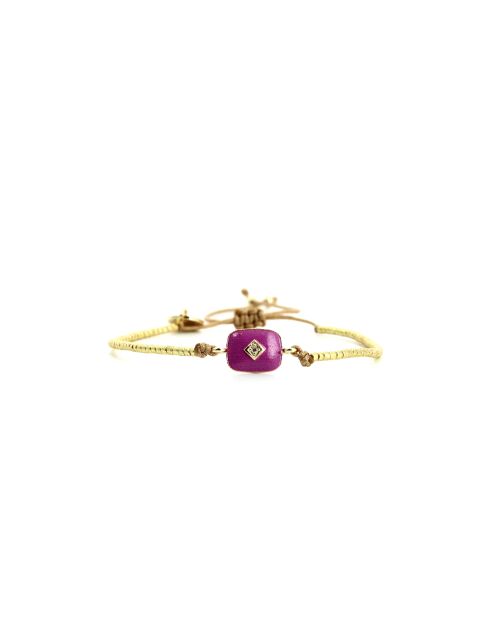 Bracelet Pretty Woman Alix mauve, violet orchidée, vert d'eau, doré