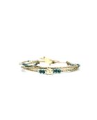 Bracelet Émeraude Paradise Swen vert émeraude, bleu, champagne, doré