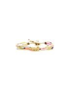 Bracelet Spaggia Rosa Saly mauve, rose fluo, saumon fluo, nacre, doré