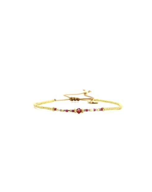 Bracelet Plum Bubble Julia prune, rose poudré, nacre, doré